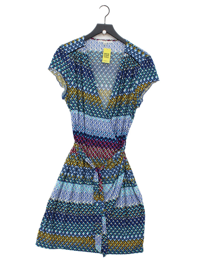 Uttam Boutique Women's Midi Dress UK 16 Blue Polyester with Elastane