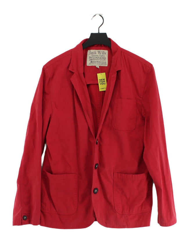 Jack Wills Women's Blazer Chest: 40 in Red 100% Cotton