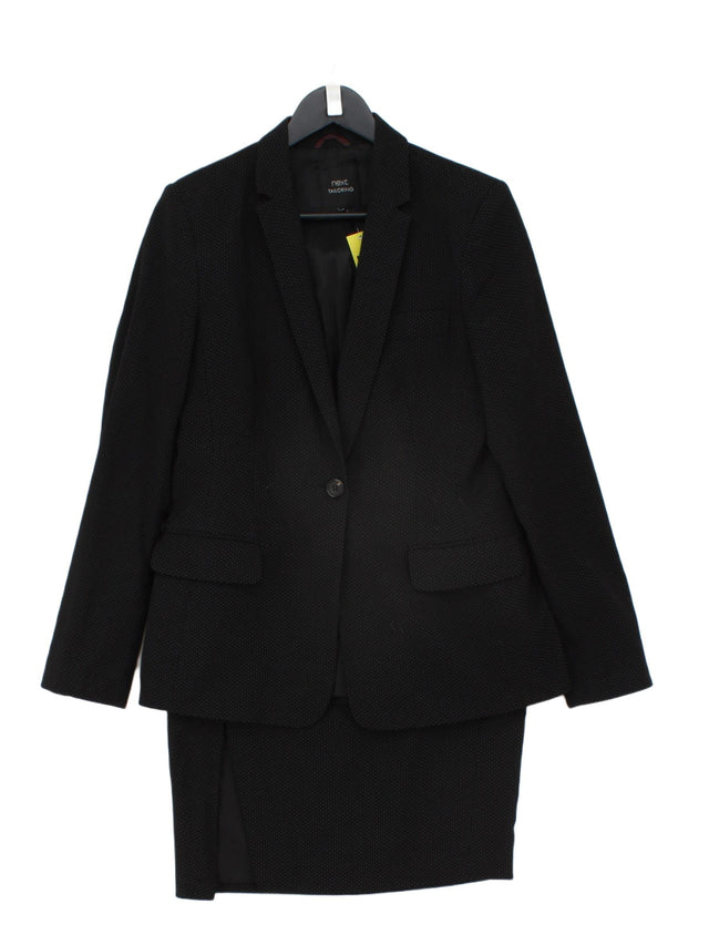Next Women's Two Piece Suit UK 12 Black Polyester with Elastane, Viscose