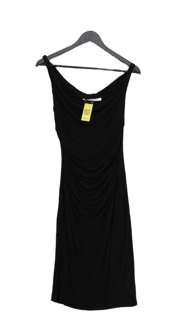 Diane Von Furstenberg Women's Midi Dress UK 6 Black 100% Rayon