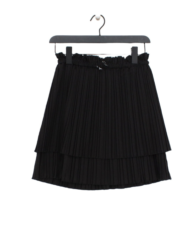 Zara Women's Midi Skirt XS Black Polyester with Cotton