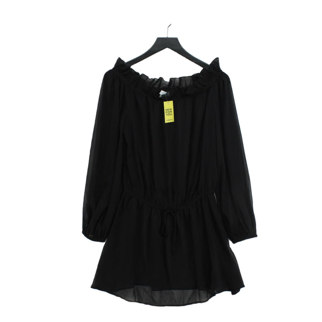Topshop Women's Midi Dress M Black 100% Polyester