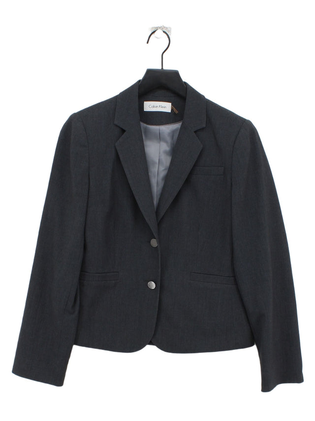 Calvin Klein Women's Blazer S Grey 100% Other