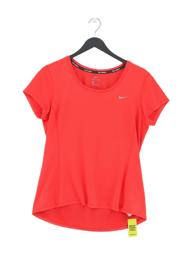 Nike Women's T-Shirt L Red 100% Polyester