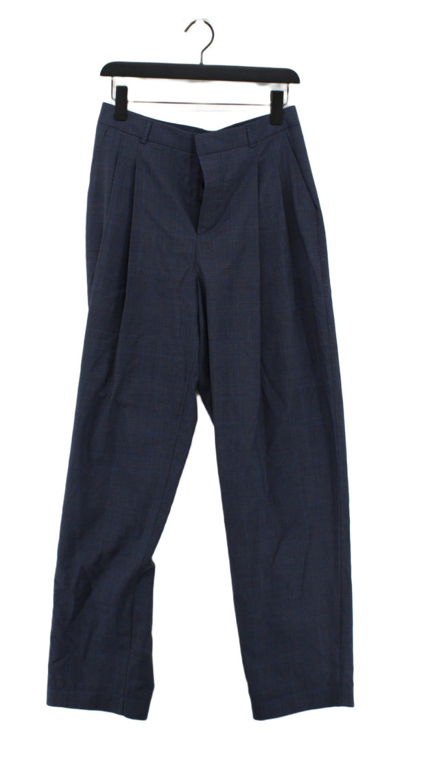 Topshop Women's Suit Trousers UK 14 Blue 100% Wool