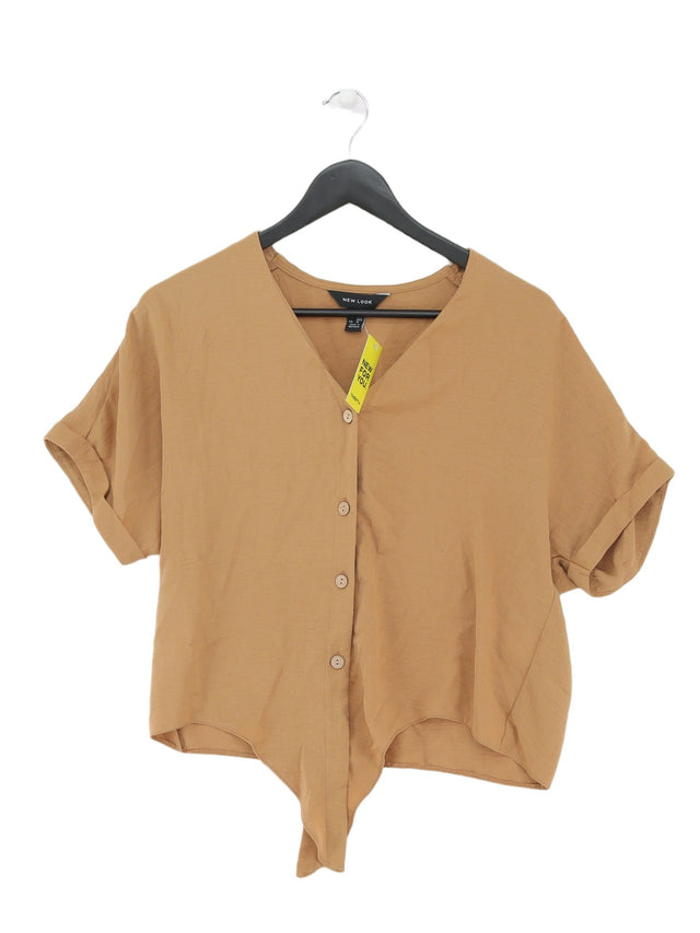 New Look Women's Blouse UK 8 Tan 100% Polyester
