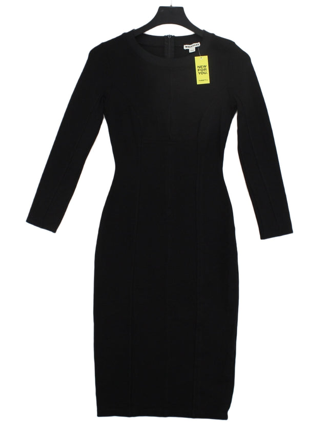 Whistles Women's Midi Dress UK 6 Black Viscose with Elastane, Polyamide