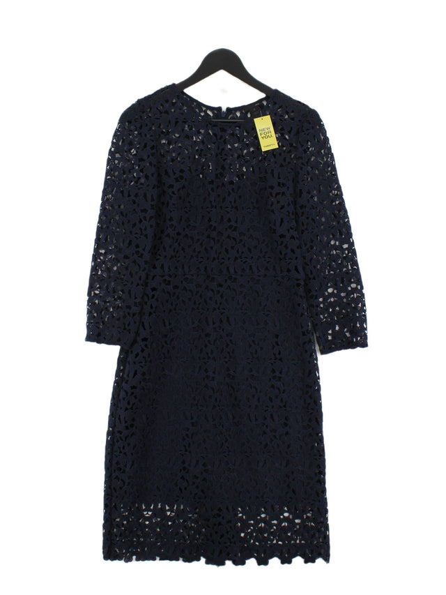J. Crew Women's Midi Dress UK 8 Blue 100% Polyester