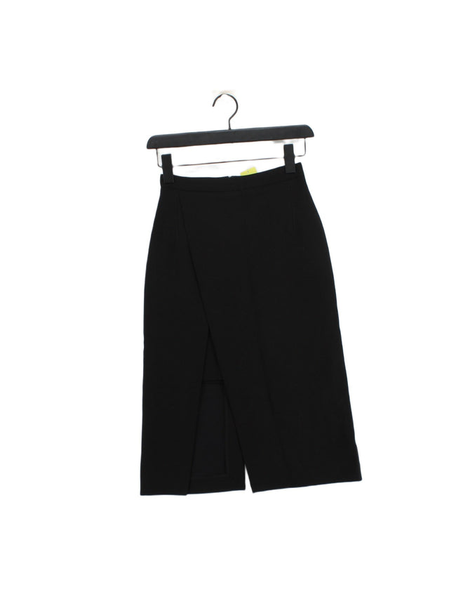 Maje Women's Midi Skirt UK 6 Black Polyester with Cotton, Elastane, Viscose