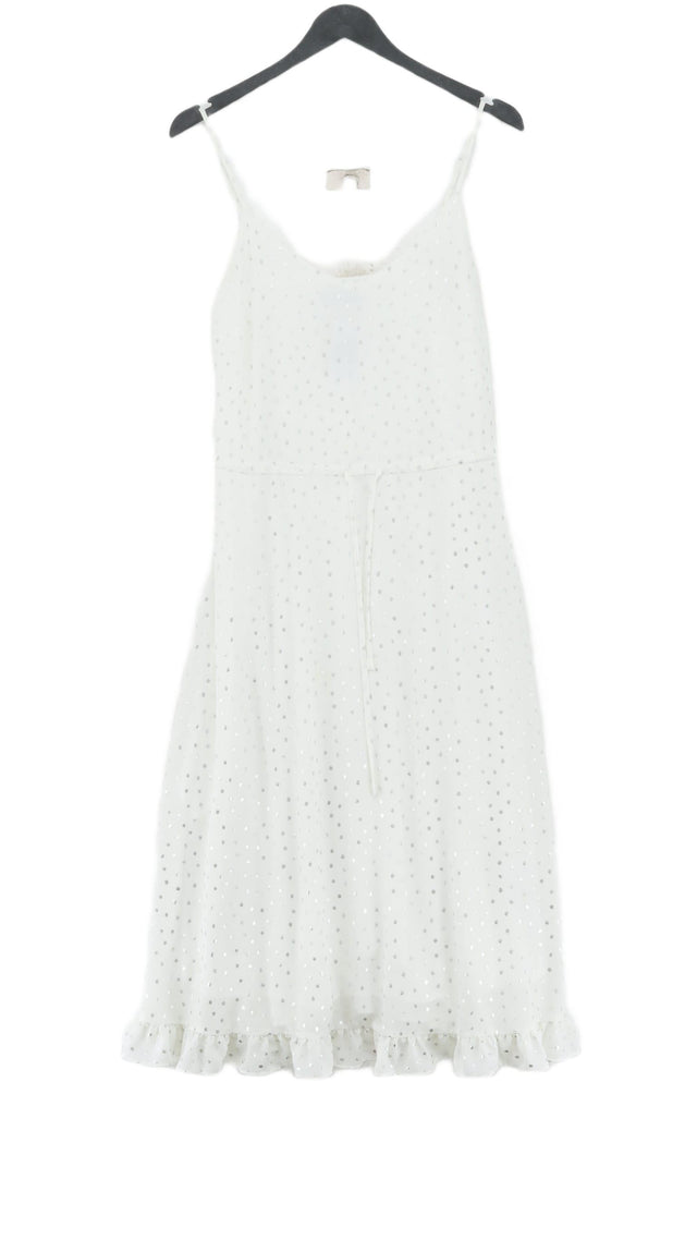 Essentiel Antwerp Women's Midi Dress UK 6 White Polyester with Viscose