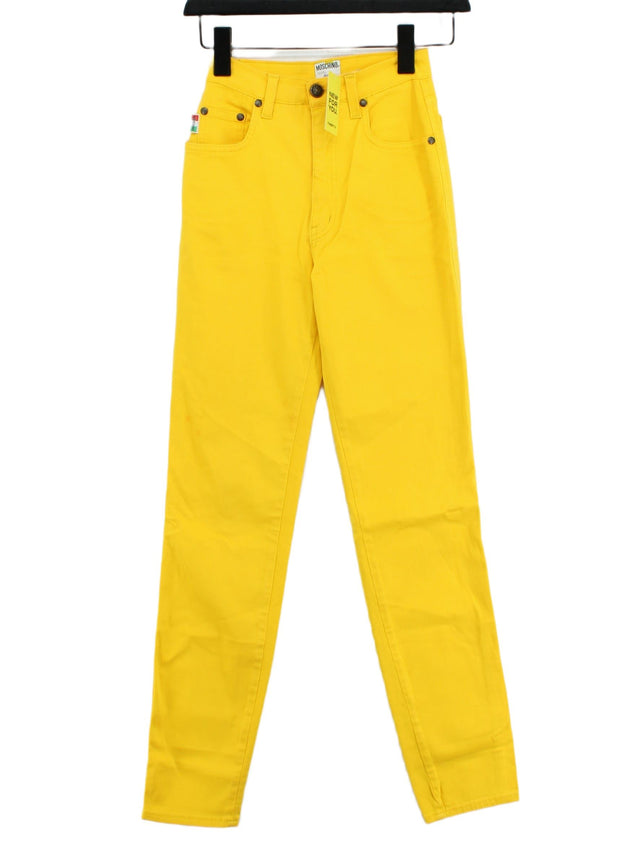 Moschino Women's Jeans W 26 in Yellow Cotton with Elastane