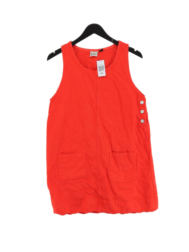 Joanie Women's Midi Dress UK 8 Red 100% Cotton