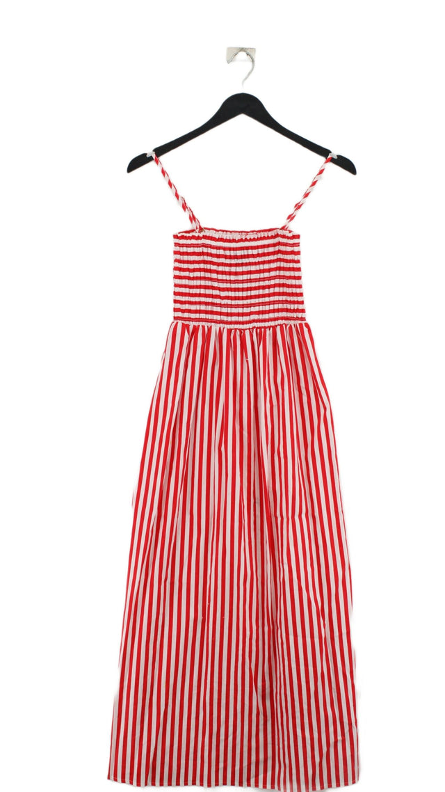 New Look Women's Midi Dress UK 6 Red 100% Cotton