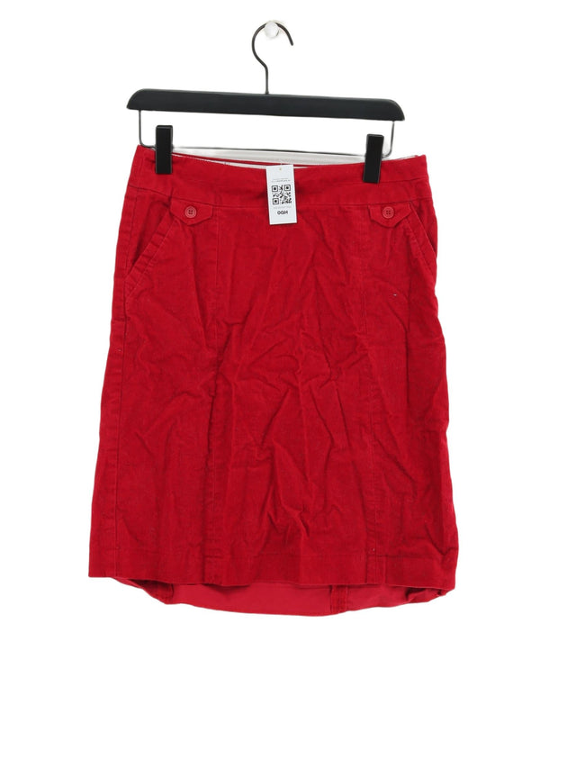 Jigsaw Women's Midi Skirt UK 10 Red 100% Cotton