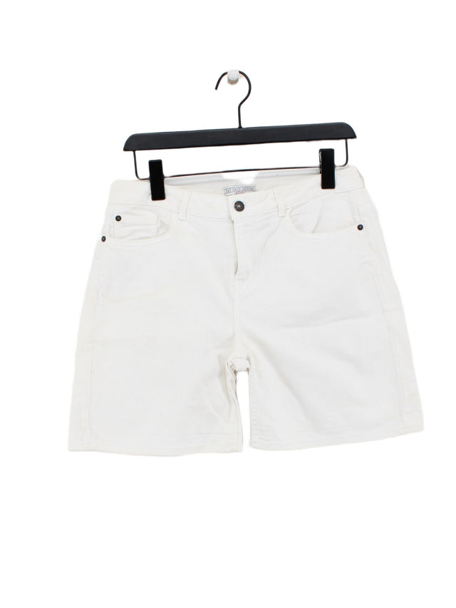 FatFace Women's Shorts UK 12 White Cotton with Elastane