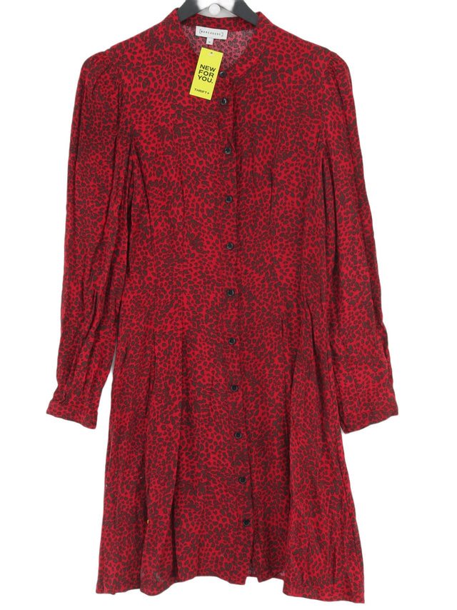 Warehouse Women's Midi Dress UK 10 Red 100% Viscose