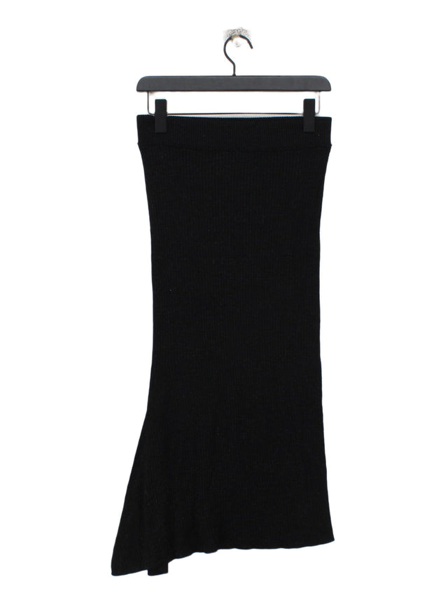 Bimba Y Lola Women's Midi Skirt S Black Viscose with Polyamide, Polyester