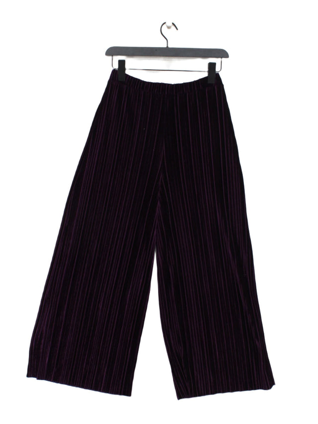 Zara Women's Suit Trousers S Purple Polyester with Elastane