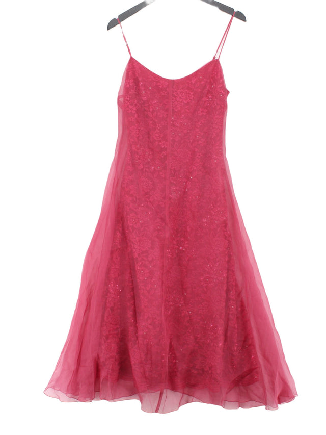 Jigsaw Women's Maxi Dress UK 12 Pink Silk with Polyester