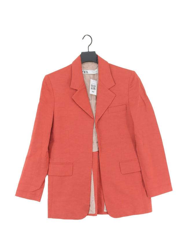 Zara Women's Blazer S Orange 100% Viscose