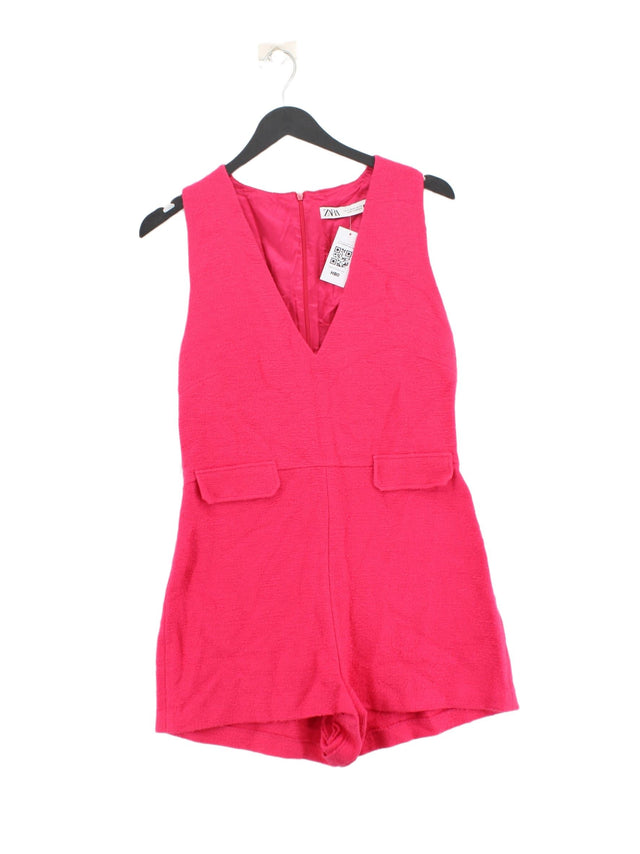 Zara Women's Playsuit M Pink 100% Cotton