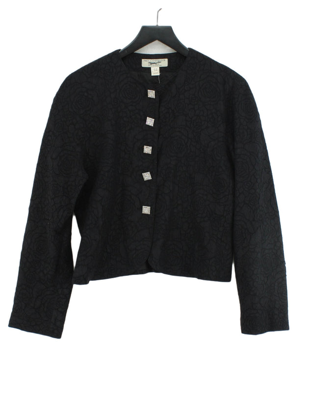 Paul Costelloe Women's Blazer UK 14 Black Viscose with Silk