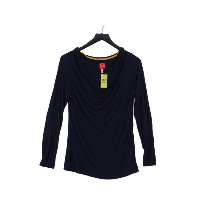 Joules Women's Top UK 12 Blue Viscose with Elastane