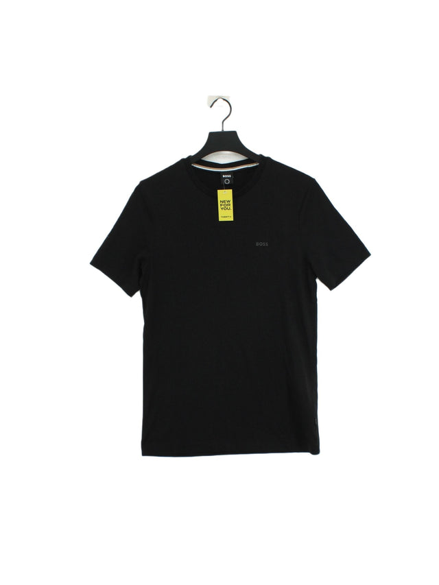 Boss Men's T-Shirt S Black Cotton with Elastane