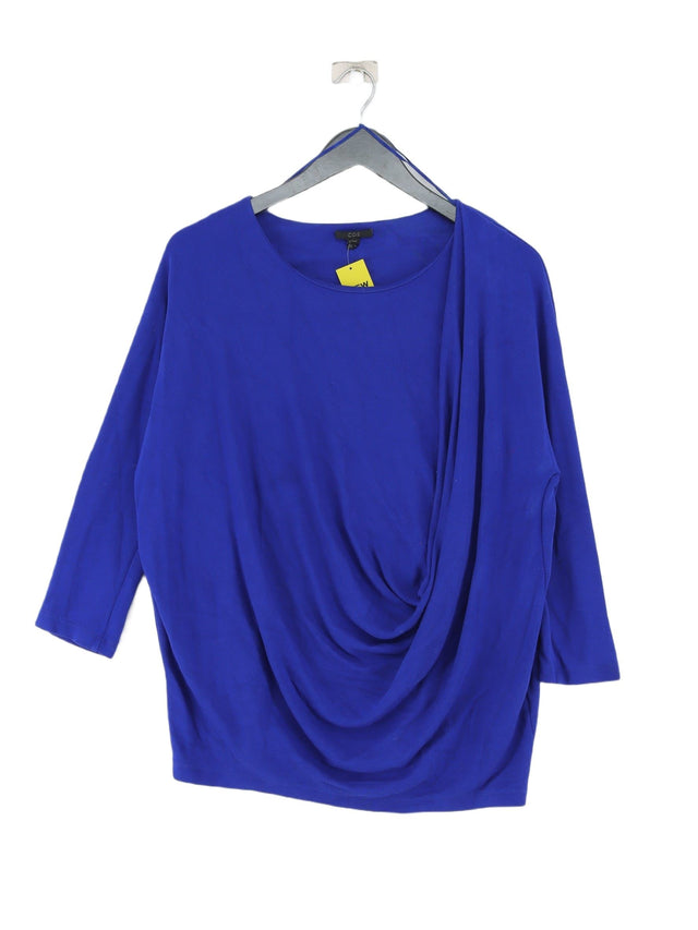 COS Women's Top M Blue Viscose with Elastane, Polyester