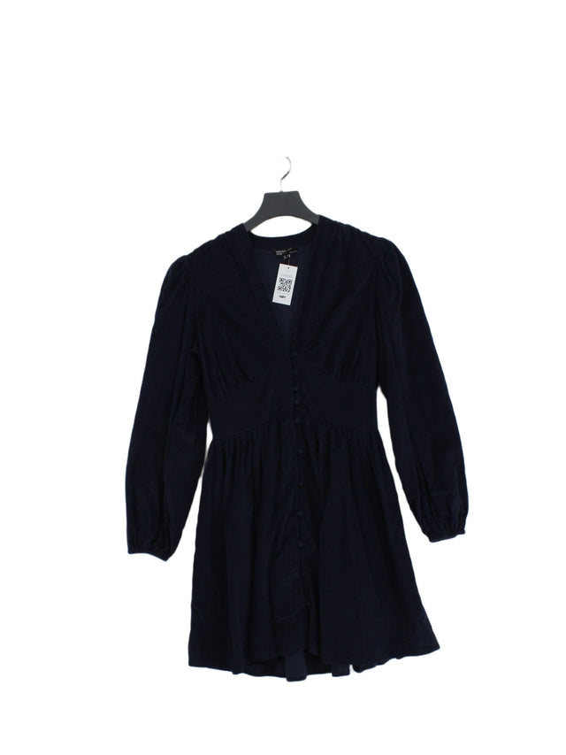 Nobody's Child Women's Midi Dress UK 6 Blue 100% Cotton