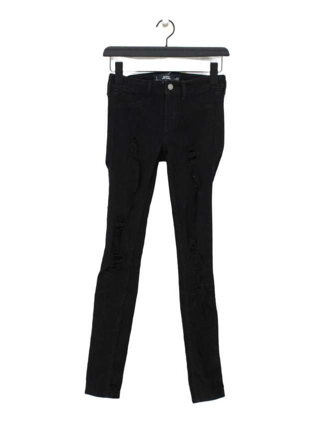 Hollister Women's Jeans W 25 in Black Cotton with Elastane