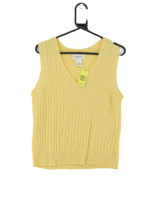 Vintage Women's Jumper L Yellow Wool with Nylon