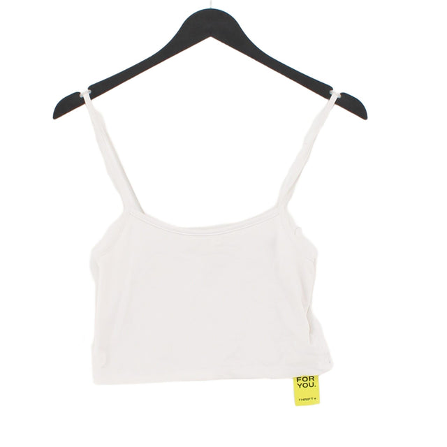 Pull&Bear Women's T-Shirt M White Elastane with Polyamide