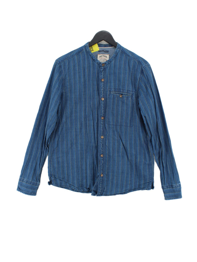 FatFace Men's Shirt M Blue 100% Cotton