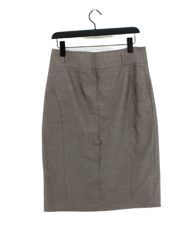 Next Women's Midi Skirt UK 14 Grey Polyester with Elastane, Viscose