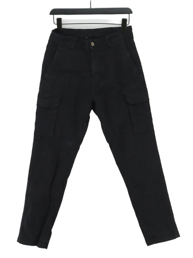 Zara Men's Trousers W 30 in Black Cotton with Elastane