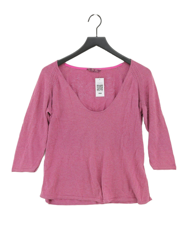 FatFace Women's T-Shirt M Purple 100% Cotton