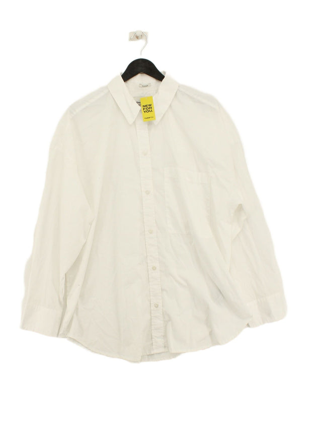 Abercrombie & Fitch Women's Shirt L White Cotton with Polyester