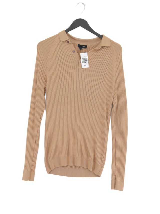 New Look Men's Jumper S Brown Acrylic with Cotton, Nylon