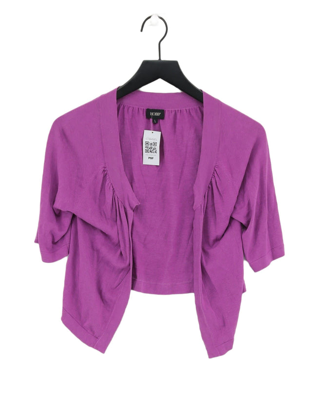 Hobbs Women's Cardigan L Purple Silk with Cotton