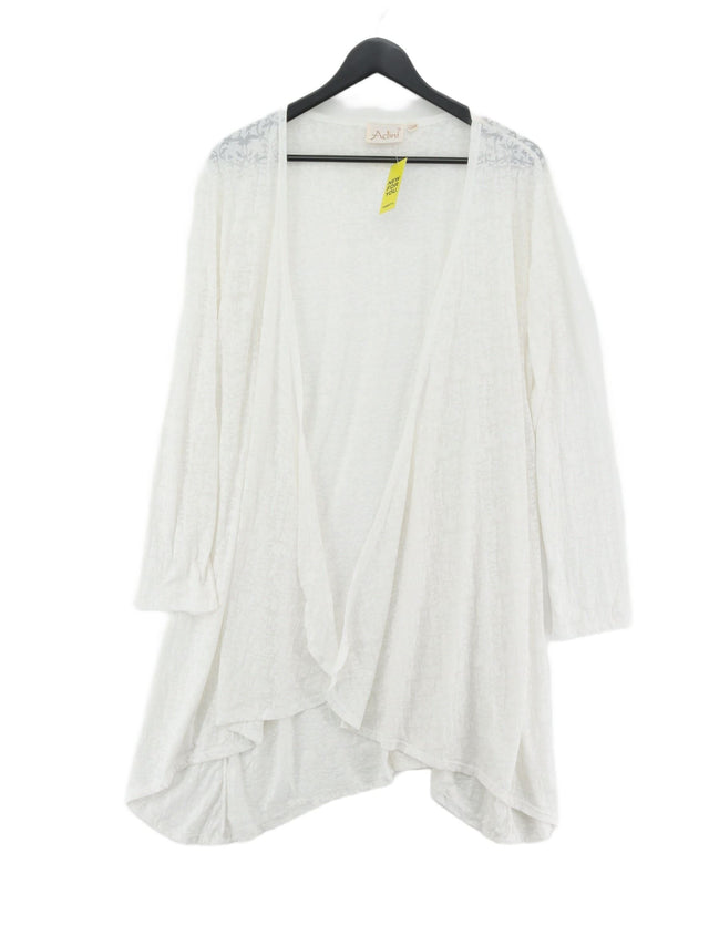 Adini Women's Cardigan L White Cotton with Polyester