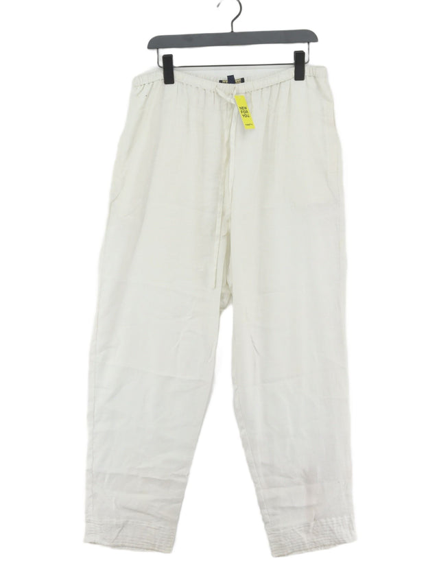 Monsoon Women's Suit Trousers L White 100% Linen