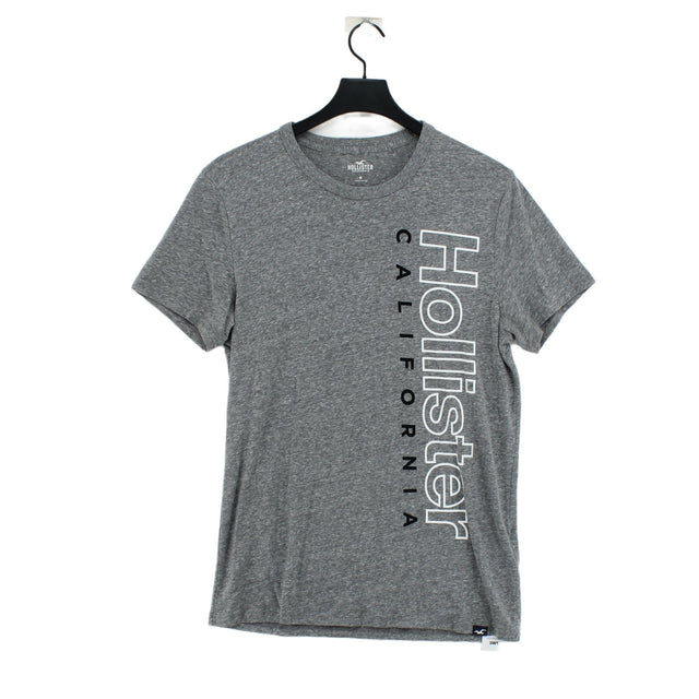 Hollister Men's T-Shirt M Grey Cotton with Polyester