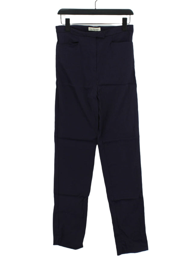 Nicole Farhi Women's Suit Trousers UK 14 Blue Viscose with Elastane, Polyamide