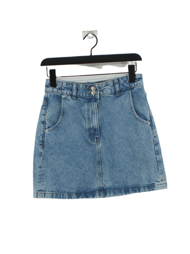 MNG Women's Mini Skirt S Blue 100% Cotton