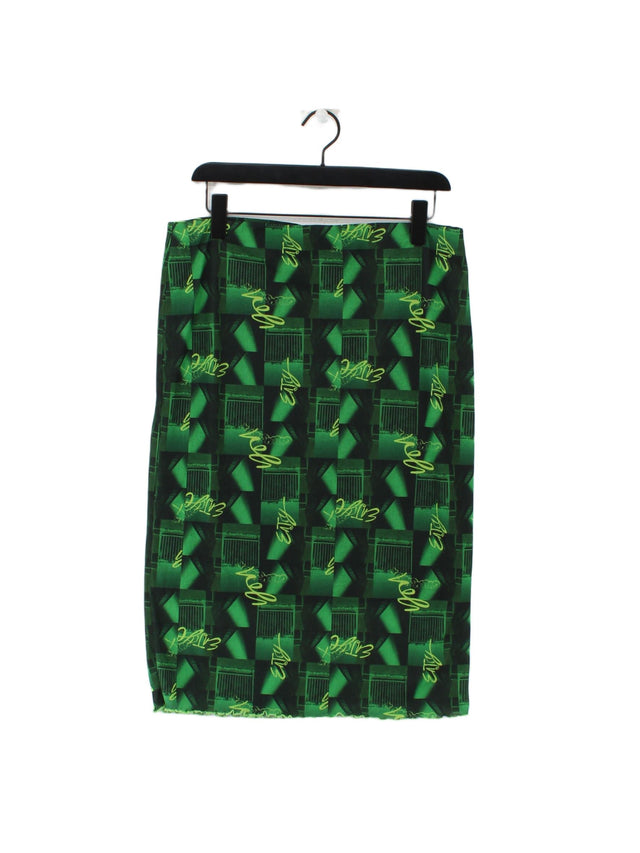 Collusion Women's Midi Skirt UK 18 Green 100% Polyester