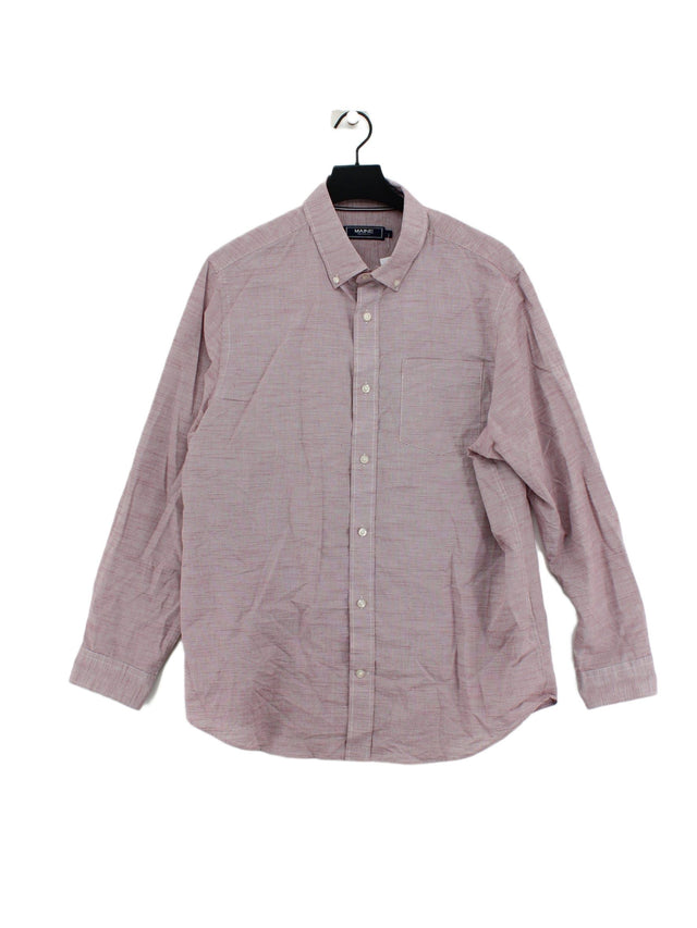 Maine Men's Shirt L Purple 100% Cotton