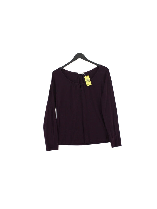White Stuff Women's Top UK 14 Purple Cotton with Lyocell Modal