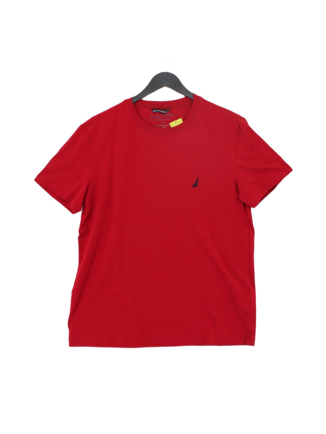 Nautica Men's T-Shirt M Red 100% Cotton