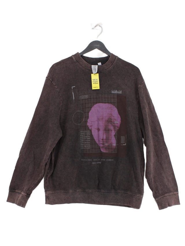 Collusion Women's Hoodie UK 8 Brown 100% Cotton